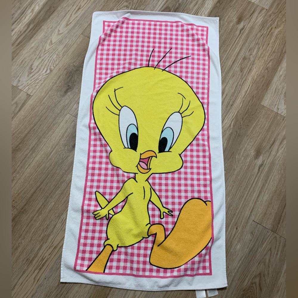 Y2k Tweety Bird Looney Tunes Beach Towel 100% Cotton - 50”x24”